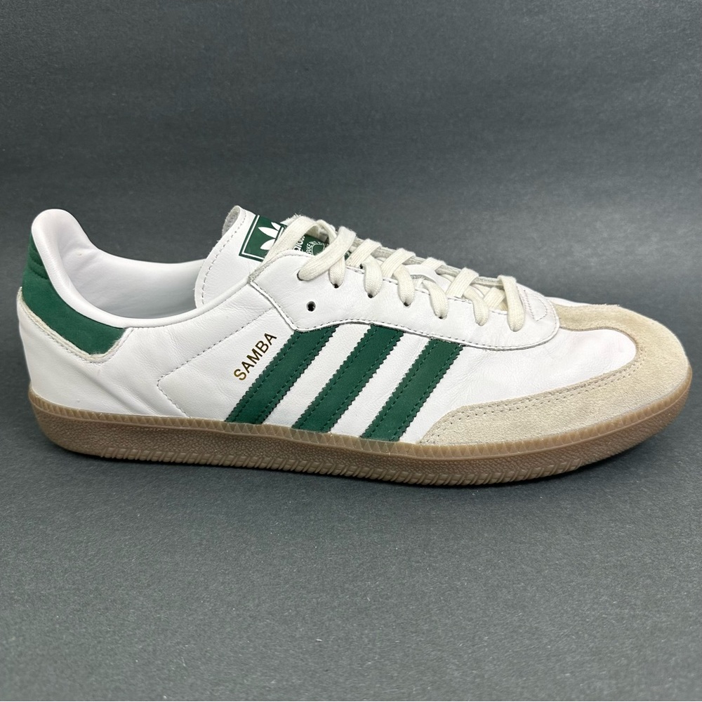Adidas Samba Indoor Soccer Shoes White Green B75680 Men's Size 13